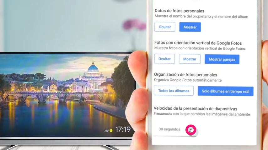 Ajustes del Modo Ambiente de Google Chromecast