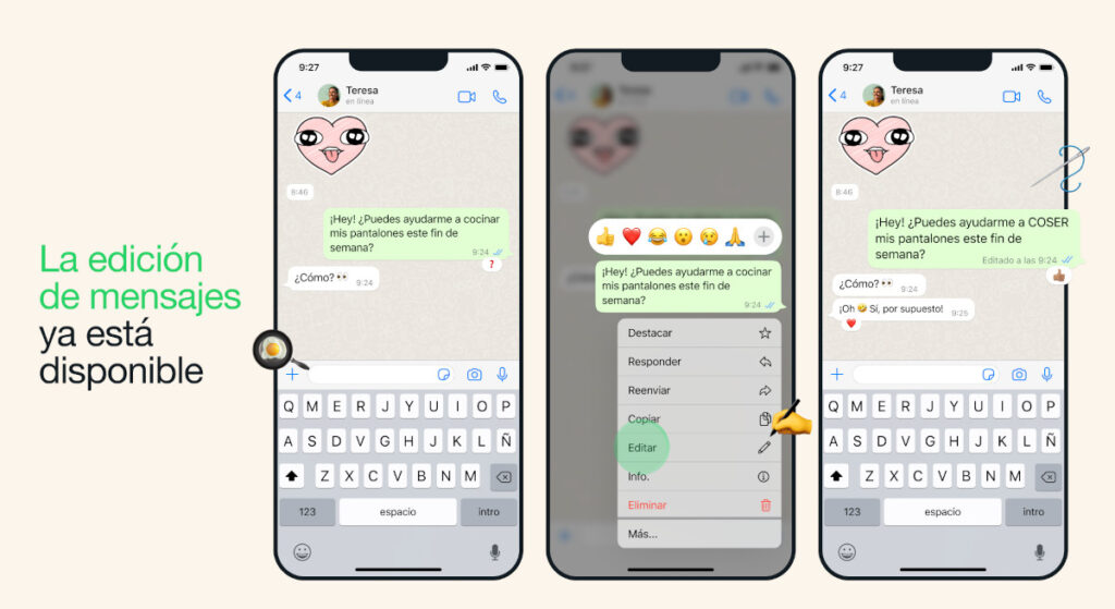 Nueva edición de texto en WhatsApp