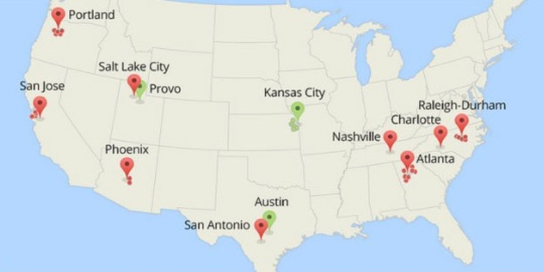 Ciudades a las que llega google fiber