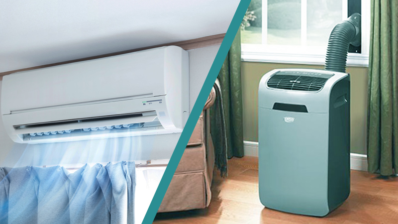 Comparativa entre aire acondicionado fijo y portátil. Descubre cuál es mejor para tu hogar, sus ventajas e inconvenientes